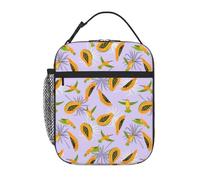 VOSERY Contenitore per il pranzo per uomini e donne, borsa per il pranzo da uomo, elegante borsa termica per il pranzo, papaya, colibrì, piccola scatola per il pranzo per donne, contenitore per il