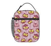VOSERY Contenitore per il pranzo per uomini e donne, borsa per il pranzo da uomo, elegante borsa termica per il pranzo, cappello da dottore, gufo viola, piccola scatola per il pranzo per donne