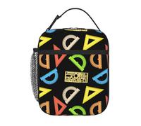 VOSERY Contenitore per il pranzo per uomini e donne, borsa per il pranzo da uomo, elegante borsa termica per il pranzo, righello matematico, stampa colorata, piccola scatola per il pranzo per donne