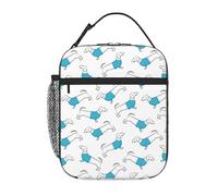 VOSERY Contenitore per il pranzo per uomini e donne, borsa per il pranzo da uomo, elegante borsa termica per il pranzo, con bassotto, cucciolo di cane, blu, piccola scatola per il pranzo per donne