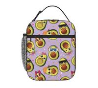 VOSERY Contenitore per il pranzo per uomini e donne, borsa per il pranzo da uomo, elegante borsa termica per il pranzo, con grazioso fiore di avocado viola, piccola scatola per il pranzo per donne