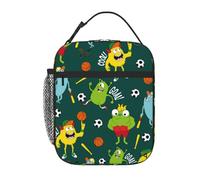 VOSERY Contenitore per il pranzo per uomini e donne, borsa per il pranzo da uomo, elegante borsa termica per il pranzo, scatola per il pranzo con mostro sportivo, piccola scatola per il pranzo per