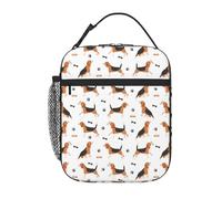 VOSERY Contenitore per il pranzo per uomini e donne, borsa per il pranzo da uomo, elegante borsa termica per il pranzo, con cane Beagle, piccola scatola per il pranzo per donne, contenitore per il