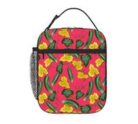 VOSERY Contenitore per il pranzo per uomini e donne, borsa per il pranzo da uomo, elegante borsa termica per il pranzo, cetriolo, fiori di ratta, piccola scatola per il pranzo per donne, contenitore