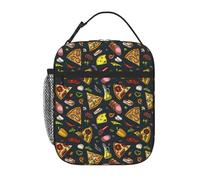 VOSERY Contenitore per il pranzo per uomini e donne, borsa per il pranzo da uomo, elegante borsa termica per il pranzo, prosciutto, peperone, pizza, piccola scatola per il pranzo per donne