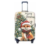 VOSERY Copertura per bagagli da viaggio - Christmas smile fox B lavabile copertura per valigie adatta per bagagli da 45,7 a 81,7 cm, nero, Small