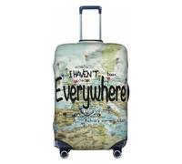 VOSERY Copertura per bagagli da viaggio, con scritta "I Haven't Been Everywhere But Its On My List", lavabile, adatta per bagagli da 45,7 a 81,7 cm, Nero, Medium
