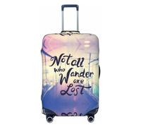 VOSERY Copertura per bagagli da viaggio, con scritta in lingua inglese "Not All Those Who Wander Are Lost", lavabile, adatta per bagagli da 45 a 81 cm, Nero, Small