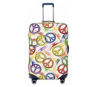 VOSERY Copertura per bagagli da viaggio, con simbolo della pace, stile hippie, lavabile, adatta per bagagli da 45 a 81 cm, nero, Large