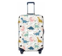 VOSERY Copertura per bagagli da viaggio, con simpatici dinosauri colorati, lavabile, adatta per bagagli da 45,7 a 81,7 cm, Nero, Medium