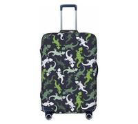 VOSERY Copertura per bagagli da viaggio, con simpatico geco lucertola, lavabile, adatta per bagagli da 45 a 81 cm, nero, Small