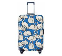 VOSERY Copertura per bagagli da viaggio - Copertura lavabile per valigie con cigni e uccellini, adatta per bagagli da 45 a 81 cm, Nero, X-Large