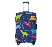 VOSERY Copertura per bagagli da viaggio - Dinosauri Adventure lavabile copertura per valigie compatibile con bagagli da 45,7 a 81,7 cm, nero, Small