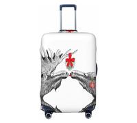 VOSERY Copertura per bagagli da viaggio - divertente copertura per valigie lavabile con alce che si bacia sotto il vischio, adatta per bagagli da 45 a 81 cm, nero, X-Large