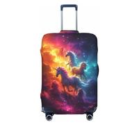 VOSERY Copertura per bagagli da viaggio - Dreamy Night Sky White Horse lavabile copertura per valigie adatta per bagagli da 45,7 a 81,7 cm, nero, X-Large