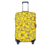 VOSERY Copertura per bagagli da viaggio - Ducky Cartoon Animal giallo lavabile copertura per valigie compatibile con bagagli da 45,7 a 81,7 cm, Nero , M