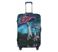 VOSERY Copertura per bagagli da viaggio - Funghi Fantasia Lavabile Valigie Copertura Protettiva per 45-81 Pollici Bagagli, nero, Large