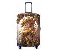 VOSERY Copertura per bagagli da viaggio - Golden Armor Dragon Princess, lavabile, adatta per bagagli da 45,7 a 81,7 cm, nero, Small