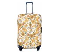 VOSERY Copertura per bagagli da viaggio - Groovy Hippie Flower funghi copertura lavabile per valigie da 45,7 - 81,7 cm, nero, Small