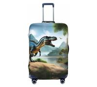 VOSERY Copertura per bagagli da viaggio - Lake Forest Dinosauri, copertura lavabile per valigie da 45,7 - 81,7 cm, nero, Large