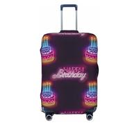VOSERY Copertura per bagagli da viaggio - Lampadina con scritta "Happy Birthday", lavabile, adatta per bagagli da 45,7 a 81,7 cm, nero, Medium