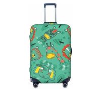 VOSERY Copertura per bagagli da viaggio, lavabile, con animali divertenti nella giungla, adatta per bagagli da 45 a 81 cm, nero, Medium