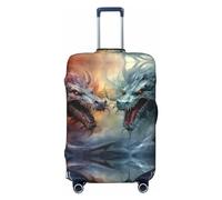 VOSERY Copertura per bagagli da viaggio, lavabile con drago tempesta, colore bianco e rosso, adatta per bagagli da 45 a 81 cm, Nero, Medium