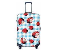 VOSERY Copertura per bagagli da viaggio, lavabile, con fiori e coccinelle, adatta per bagagli da 45,7 a 81,7 cm, nero, X-Large