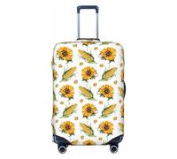 VOSERY Copertura per bagagli da viaggio, lavabile, con girasoli di mais, adatta per bagagli da 45,7 a 81,7 cm, nero, Medium