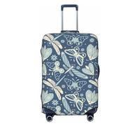 VOSERY Copertura per bagagli da viaggio, lavabile, con libellula, falena, farfalla, adatta per bagagli da 45 a 81 cm, Nero, Small