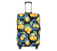 VOSERY Copertura per bagagli da viaggio, lavabile, con limoni gialli, blu, stile siciliano, adatta per bagagli da 45,7 a 81,7 cm, nero, X-Large