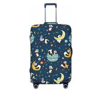 VOSERY Copertura per bagagli da viaggio, lavabile, con panda che dorme nello spazio, adatta per bagagli da 45,7 a 81,7 cm, nero, Small