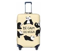 VOSERY Copertura per bagagli da viaggio, lavabile, con panda che fa yoga, adatta per bagagli da 45,7 a 81,7 cm, nero, X-Large