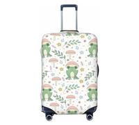 VOSERY Copertura per bagagli da viaggio, lavabile, con rana e funghi, adatta per bagagli da 45 a 81 cm, nero, Small