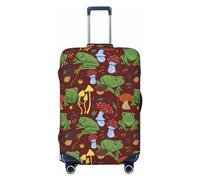 VOSERY Copertura per bagagli da viaggio, lavabile, con rane e funghi, adatta per bagagli da 45 a 81 cm, nero, Medium