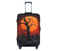 VOSERY Copertura per bagagli da viaggio, lavabile, motivo: castello giallo al tramonto, adatta per bagagli da 45,7 a 81,7 cm, nero, X-Large
