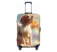 VOSERY Copertura per bagagli da viaggio, lavabile, motivo: cocker spaniel inglese arcobaleno, adatta per bagagli da 45 a 81 cm, nero, Small