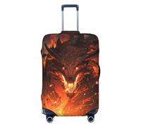 VOSERY Copertura per bagagli da viaggio - Magma Fire Black Dragon, lavabile, adatta per bagagli da 45,7 a 81,7 cm, nero, Medium