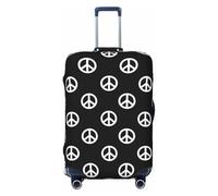 VOSERY Copertura per bagagli da viaggio - segno della pace stile boho nero lavabile valigia copre protezione adatta per bagagli da 45,7 a 81,7 cm, nero, Large