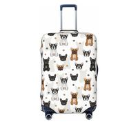 VOSERY Copertura per bagagli da viaggio - Simpatico bulldog francese _ D lavabile copertura per valigie adatta per bagagli da 45,7 a 81,7 cm, nero, Large