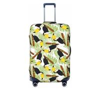 VOSERY Copertura per bagagli da viaggio - Simpatico tucano Monstera sul ramo lavabile per valigie da 45-81 cm, Nero , S