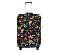 VOSERY Copertura per bagagli da viaggio, stampa libellula n. 9018, lavabile, adatta per bagagli da 45,7 a 81,7 cm, nero, Large