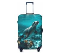 VOSERY Copertura per bagagli da viaggio - Sunshine Blue Ocean Seal, lavabile, per bagagli da 45,7 a 81,7 cm, nero, Small