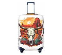 VOSERY Copertura per bagagli da viaggio - Western Desert Cactus Ram Skull lavabile copertura per valigie compatibile con bagagli da 45,7 a 81,7 cm, nero, Large