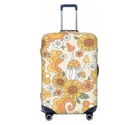 VOSERY Copertura per valigie da viaggio, lavabile, con motivo a funghi, adatta per bagagli da 45,7 a 81,7 cm, Nero, Large