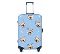VOSERY Copertura per valigie da viaggio, lavabile, con simpatico bulldog francese, adatta per bagagli da 45,7 a 81,7 cm, nero, Small