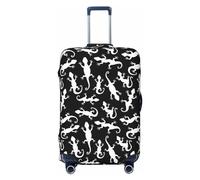 VOSERY Copertura per valigie da viaggio, motivo: lucertola bianca e nera, lavabile, adatta per bagagli da 45 a 81 cm, Nero, Small