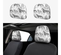 VOSERY Copri poggiatesta per auto, accessori per interni per donne e uomini, 2 pezzi, motivo: pastore tedesco, n. 1001, copertura per poggiatesta auto, decorazione per interni