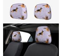 VOSERY Copri poggiatesta per auto, accessori per interni per donne e uomini, 2 pezzi, motivo: pastore tedesco, n. 1017, copertura per poggiatesta auto, decorazione per interni