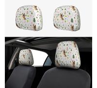 VOSERY Copri poggiatesta per auto, accessori per interni per donne e uomini, 2 pezzi, motivo: pastore tedesco, n. 1016, copertura per poggiatesta auto, decorazione per interni
